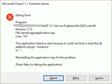 Failed To Load Qt Platform Plugin Windows